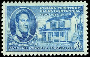 1950년 인디애나 주 승격을 기념하는 해리슨 우표