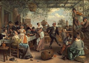 얀 스테인(Jan Steen)의 춤추는 연인(The Dancing Couple), 1663