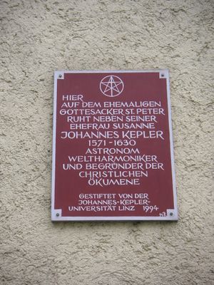 레겐스부르크, 페터스키르히라인 교회, 요하네스 케플러 묘비