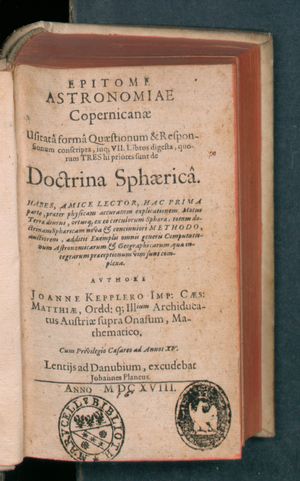 Epitome astronomiae copernicanae, 1618