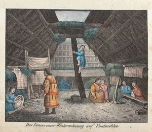 알류산 열도 우날라스카(Unalaska)의 크리올족 겨울 주택