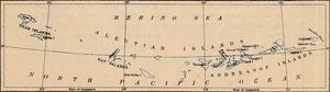 1916년 알래스카 준주 지도에 나온 서알류샨 열도