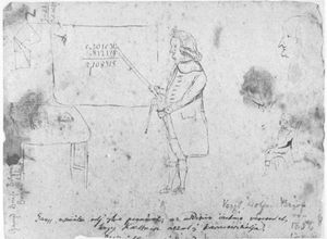 가우스가 그린 수학 교수 아브라함 고트헬프 케스트너의 캐리커처 (1795)