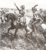 근위대 보병 포병 사령관인 앙투안 드루오 중령이 와그람에서 대포 배치를 지휘하고 있다.