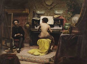 알메이다 주니오르(Almeida Júnior)의 O descanso do modelo(모델의 휴식), 1882년