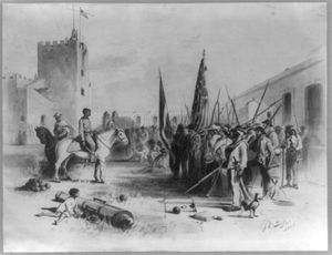 산토 도밍고 시; 제임스 E. 테일러의 수채화, 1871년