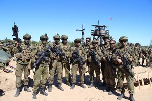 2015년 라트비아에서 열린 NATO 훈련에 참가한 노르웨이 육군 병사, 징집병 및 장교