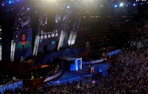 2008년 민주당 전당대회에서 연설하는 오바마