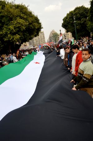 2012년 2월 4일 시리아 시위대와 연대하는 카이로 시위