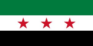 시리아의 이전 국기 (1932–58), 현재 시리아 반군과 자유 시리아 민병대가 사용