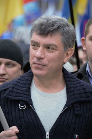 오렌지 혁명에 참여하는 보리스 넴초프(Boris Nemtsov)