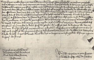 1454년 2월 22일 뒤파이가 메디치 가문에 보낸 편지