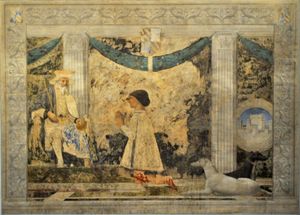 《시지스몬도 판돌포 말라테스타가 성 시지스몬드 앞에 무릎 꿇다》(1451)