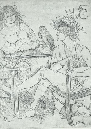 멕시코 화가 페데리코 칸투 가르사가 그린 비용의 모습