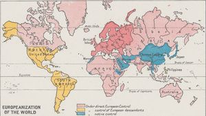 1908년 The Harmsworth atlas and Gazetter의 유럽 식민지 지도