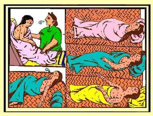 천연두로 죽어가는 아즈텍인들 (플로렌티노 코덱스, 1540~1585)