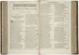 초판본(1623년)의 「헨리 6세 1부」 첫 페이지
