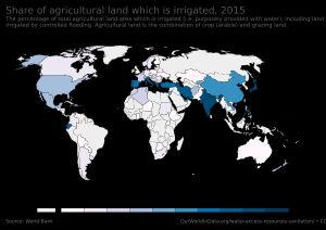 관개되는 농경지 비율 (2015)