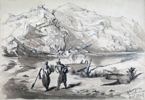 1847년 인도 아대륙에서 무굴 황제 바하두르 샤 2세 통치 기간 동안 젊은 기술자들이 오래된 무굴 관개 시스템을 복원하고 개발하는 모습