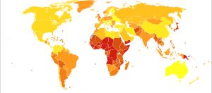 2012년 백만 명당 하부 호흡기 감염 사망자 수