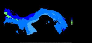 쾨펜 기후 구분에 따른 파나마 지도