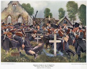 1813년 그로스베렌 전투 당시의 총검 돌격