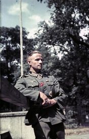 표준 야전회색 제복을 착용한 독일 국방군 상급상사(Oberfeldwebel)