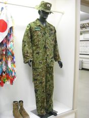 자위대의 현재 위장복을 착용한 마네킹