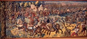 파비아 전투를 묘사한 태피스트리 세부 묘사