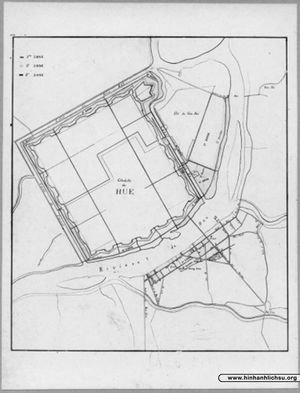 20세기 초 응우옌 왕조의 후에 성채 그림