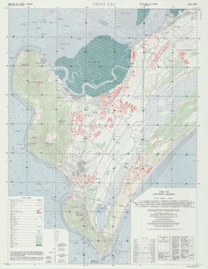 1969년 부웅따우 지도. 부웅따우에 있는 수많은 군사 시설을 보여준다.