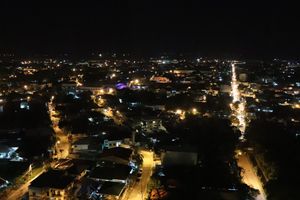 다바오 시 야경 항공 사진