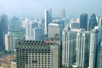 페트로나스 트윈 타워의 구름다리에서 바라본 도시의 모습