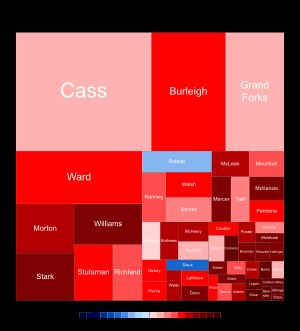 2016년 대통령 선거, 카운티별 득표율(트리맵)