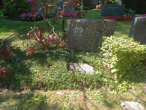 레오폴드 루지치카와 그의 아내 게르트루드 프라이의 무덤 (스위스 취리히 플룬테른 묘지)