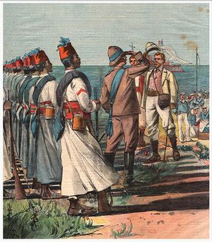 1898년 목판화에 나타난 에리트레아 아스카리(이탈리아군 식민지 군대)