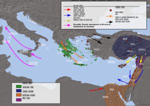 기원전 1200년경부터 시작된 청동기 시대의 붕괴 동안의 침략, 파괴 및 인구 이동 가능성
