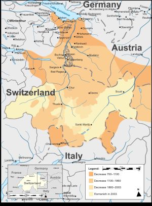 중세 이후 로만슈어가 사용되었던 지역