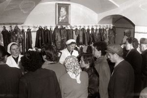 1957년 티토 초상화로 장식된 마리보르의 정육점