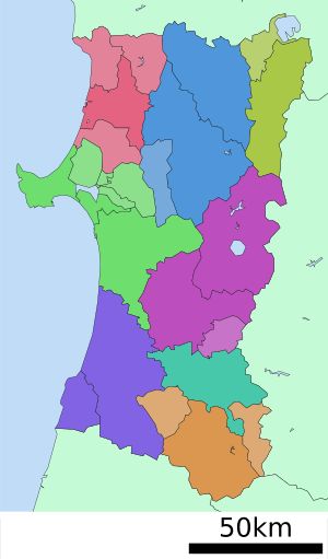 아키타현 지역 구분도