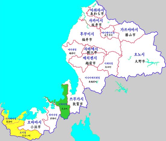 후쿠이현의 지도