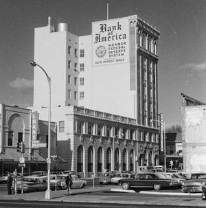 1964년 프레즈노 시내의 뱅크 오브 아메리카 건물