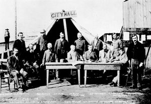 1886년 대화재 이후 첫 번째 밴쿠버 시의회 회의