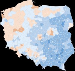 2023년 각 군별 최다 득표 정당(오렌지색은 시민연합)