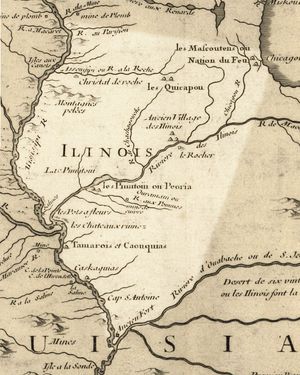 Carte de la Louisiane et du cours du Mississipi