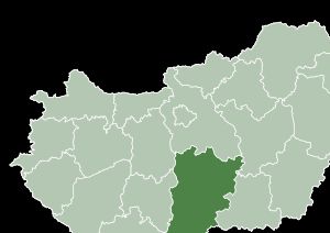 헝가리 바치키슈쿤 주의 지도