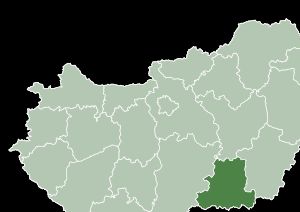 헝가리 촌그라드처나드 주의 지도