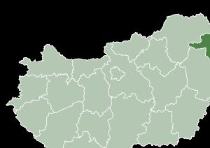 헝가리 서볼치서트마르베레그 주의 지도