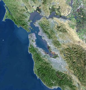 미국 지질조사국(USGS)의 샌프란시스코 베이 지역 위성 지도