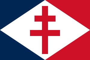 자유 프랑스군 저항 깃발과 해군기는 골주의의 상징이다.